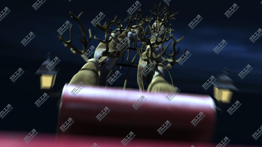 images/goods_img/20210113/Santa Sleigh Santa Deers Cristmas RIGGED Reindeers Animated/2.jpg